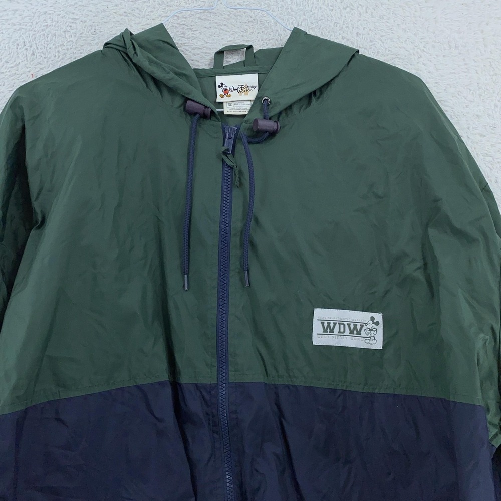 Vtg Walt Disney World Jacket Mens OVERSIZED XL Hooded Nylon Windbreaker 90s